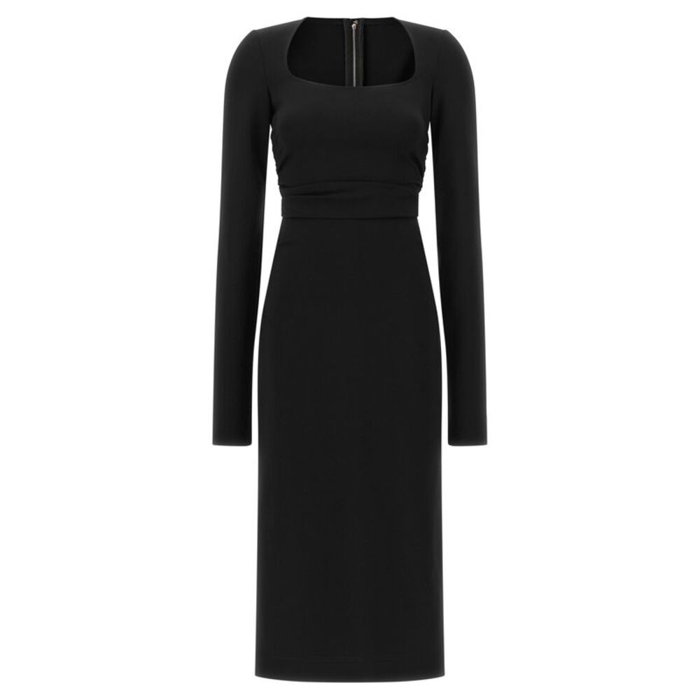Dolce & Gabbana Black Viscose Midi Women's Dress